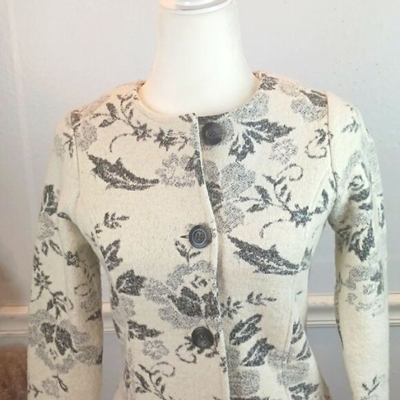 Anthropologie Lucy & Laurel floral wool-blend  jacket whimsigoth fairy sz S - Picture 4 of 11